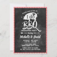 I DO BBQ Engagement Party Vintage Red Plaid