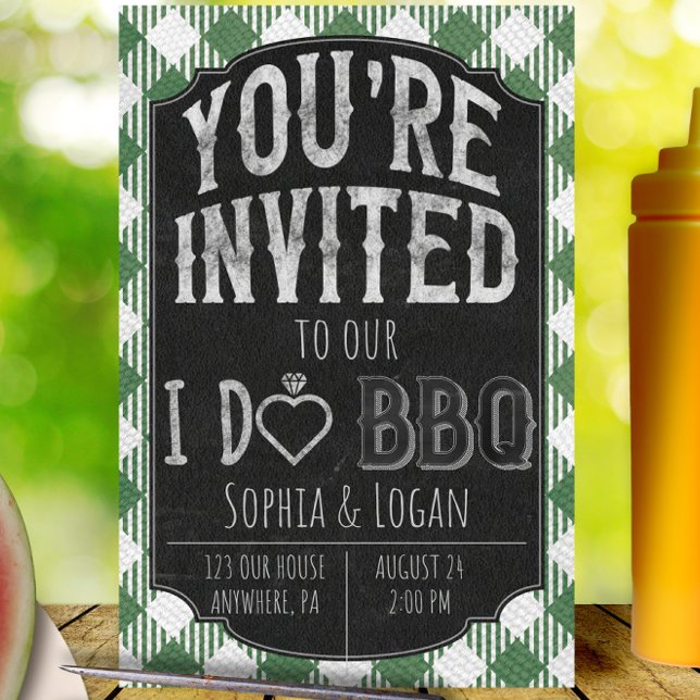 I Do BBQ Green Bridal & Wedding Shower Invitation (Creator Uploaded)