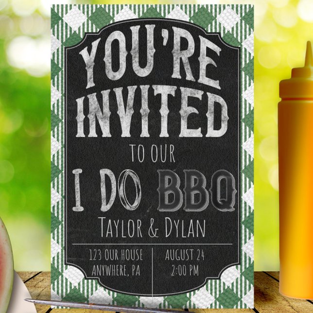 I Do BBQ Green Bridal & Wedding Shower Invitation (Creator Uploaded)