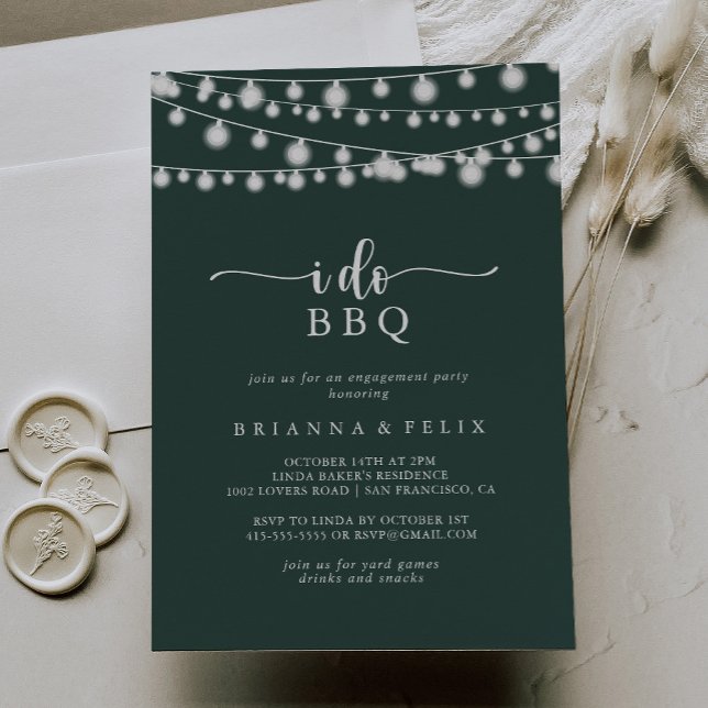 I Do BBQ Green Lights Engagement Party   Invitation (Creator Uploaded)