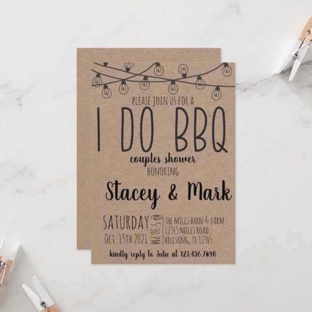 I Do BBQ Invitation (Front/Back In Situ)