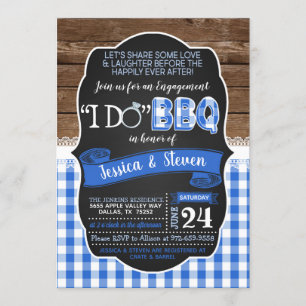 I Do BBQ Invitation - Blue