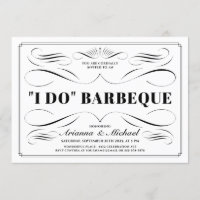 I Do BBQ Invitations - Custom Colour Scrollwork