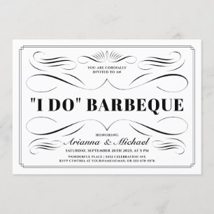 I Do BBQ Invitations - Custom Colour Scrollwork