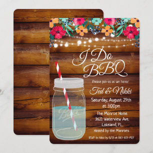 I Do BBQ Mason Jar Invitation