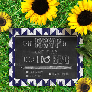I Do BBQ Outdoor Summer/Spring Navy Wedding RSVP Enclosure Card