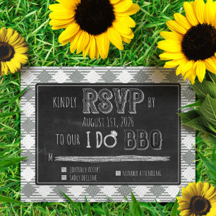 I Do BBQ Outdoor Summer/Spring Silver Wedding RSVP Enclosure Card