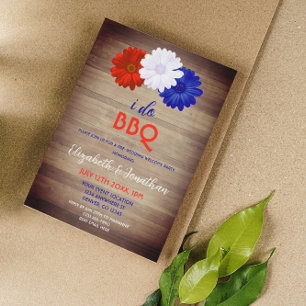 I Do BBQ Patriotic Floral Pre-Wedding Welcome Invitation