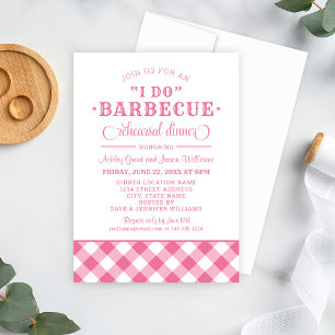 I Do BBQ Pink Rehearsal Dinner Invitation