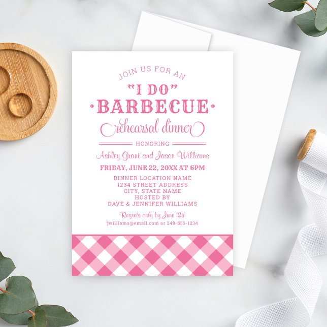 I Do BBQ Pink Rehearsal Dinner Invitation (Creator Uploaded)