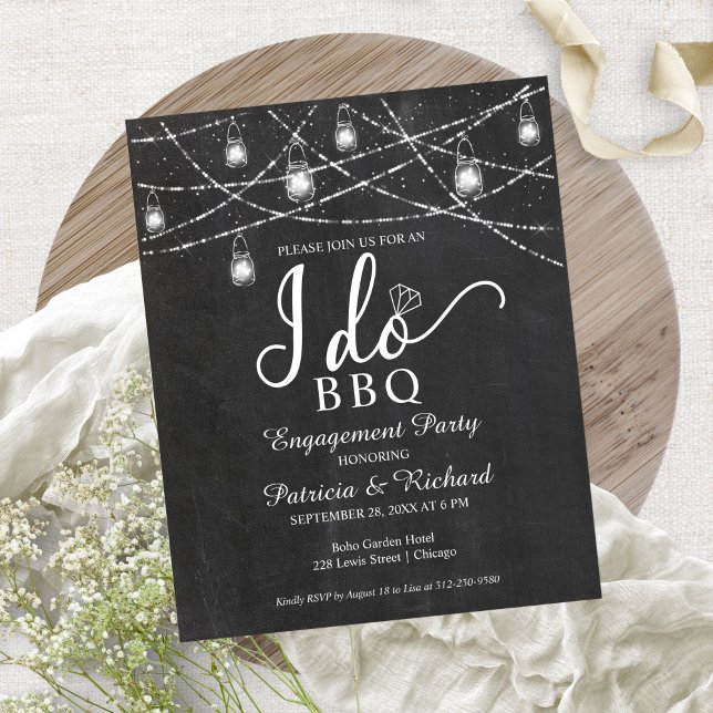 I Do BBQ Rustic Budget Engagement Party Invitation (Creator Uploaded)