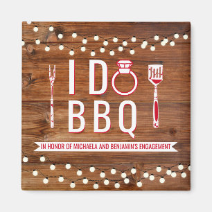 I Do BBQ Rustic Engagement Party Couples Shower Magnet