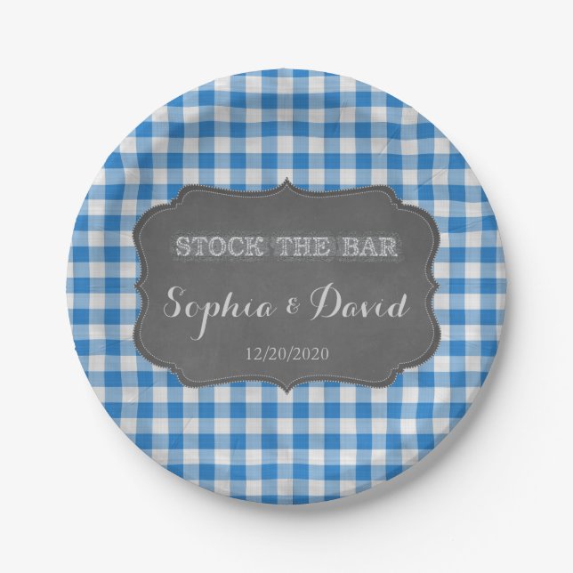 I DO BBQ Rustic Engagement Party Paper Plate (Front)