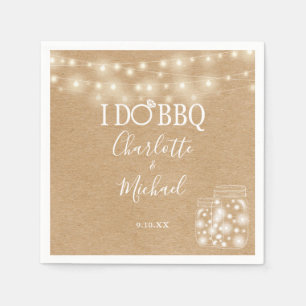 I Do BBQ Rustic Kraft Mason Jar Engagement Napkins
