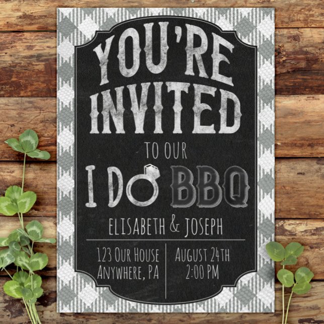 I Do BBQ Silver Bridal & Wedding Shower Invitation (Creator Uploaded)