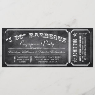 I DO BBQ Ticket Invitations   Engagement Party