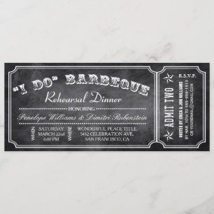 I DO BBQ Ticket Invitations   Rehearsal Dinner