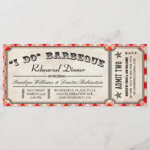I DO BBQ Ticket Invitations   Rehearsal Dinner