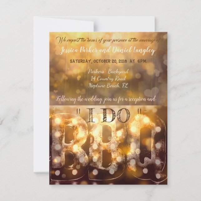 "I DO" BBQ Wedding Invitation (Front)