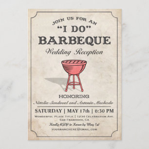 I DO BBQ Wedding Reception Invitations