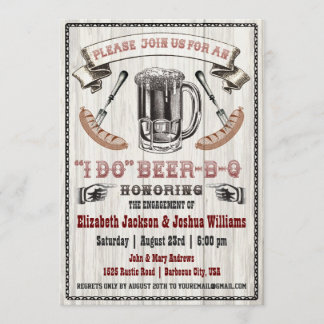 I DO Beer-B-Q Engagement Party Invite
