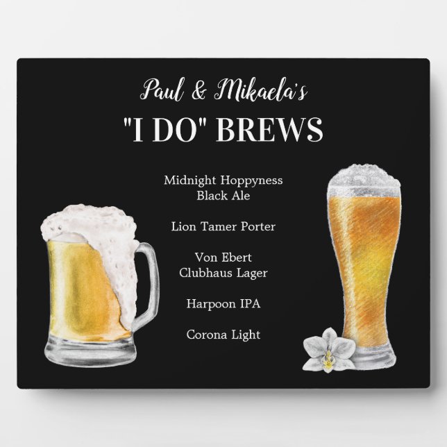 I Do BREWS • PERSONALIZE this Signature Drink Plaque (Front)
