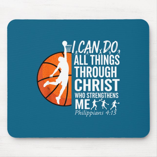 I Do Christian Basketball Philippians 4 13 Mouse Pad (Front)