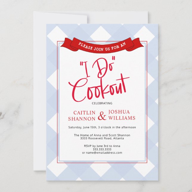 I Do Cookout Wedding Shower Rehearsal Dinner Invitation (Front)