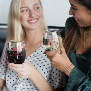 I Do Crew Bachelorette Stemless Wine Glass