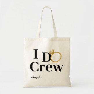I DO CREW Black Gold Bridesmaid Tote Bag