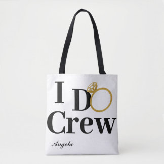 I DO CREW Classic Personalised Name Bridesmaid Tote Bag