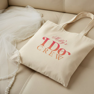 I Do Crew in Sunset - Custom Wedding Party Tote Bag