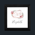 I Do Crew Pink Floral Blush Pink Flowers Greenery Gift Box<br><div class="desc">Personalise these gift boxes for your bridal party.  I Do Crew saying with Pink Flowers and Frame.</div>