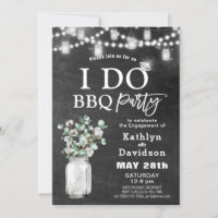 I DO Engagement Eucalyptus Floral Chalkboard BBQ
