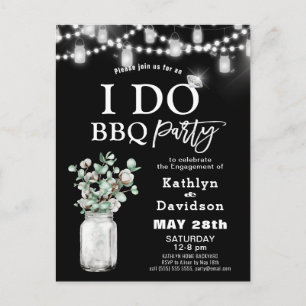 I DO Engagement Eucalyptus Greenery BBQ Party Invitation Postcard