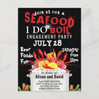I DO Engagement Photo Seafood Party Invitation