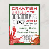 I DO Engagement Photo Seafood Party Invitation