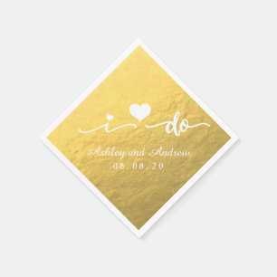 I Do Gold Glamour Wedding Paper Napkin
