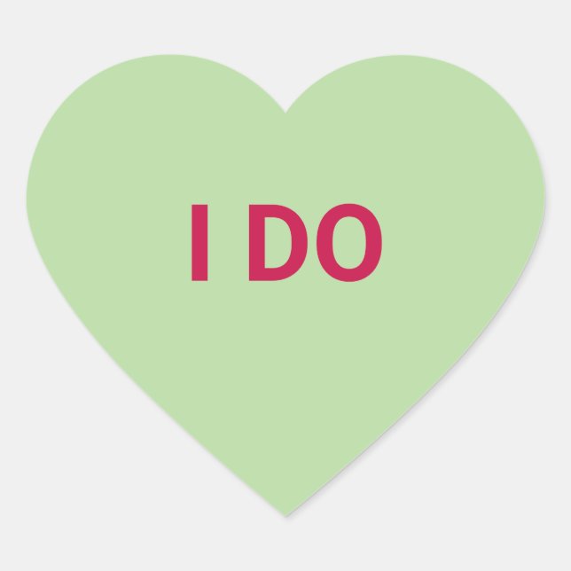 I do green fun cute Valentine's Day conversation Heart Sticker (Front)