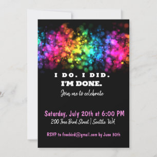 I Do. I Did. I'm Done, Funny and Colourful Divorce Invitation