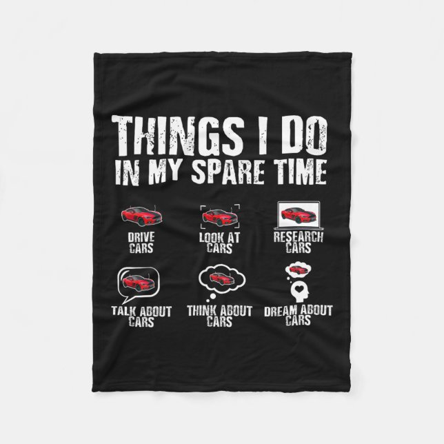 I Do In My Spare Time Car Mechanic Fathers Day Men Fleece Blanket (Front)