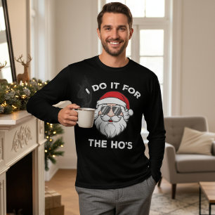 I Do It For The Ho's Christmas Santa Funny Tri-Blend Shirt