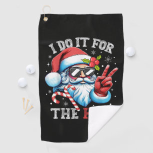 I Do It For The Ho's Funny Christmas Santa Golf Towel