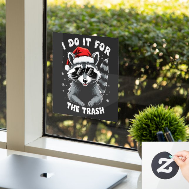 I Do It for the Trash Funny Christmas Racoon  (Office)
