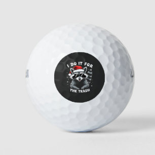 I Do It for the Trash Funny Christmas Racoon  Golf Balls