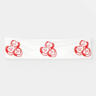 I Do Kiss Me Be Mine Valentine's Day 2.5x10 Vinyl Banner