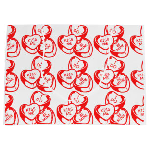 I Do Kiss Me Be Mine Valentine's Day Large Gift Bag