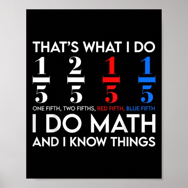 I Do Math And I Know Things Math Geek Student Teac Poster (Front)