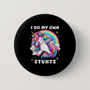I Do My Own Stunts Broken Arm Injury Rainbow Dabbi 6 Cm Round Badge