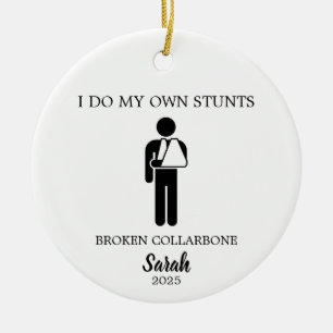 I Do My Own Stunts Keepsake for Hip Leg Surgery  Ceramic Tree Decoration